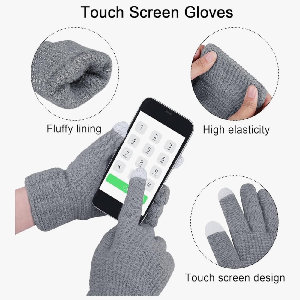 Winter Warm Knitted Sets Winter Touchscreen Glove… - image 4